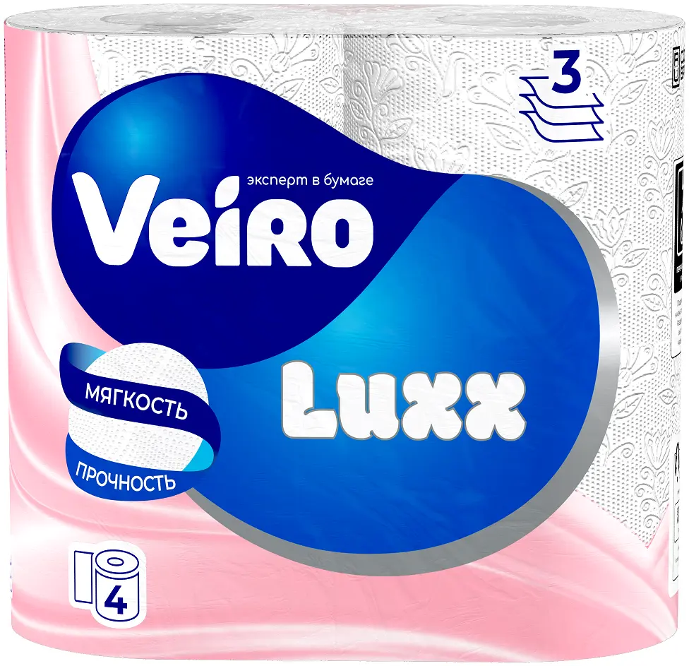 Veiro туалетная бумага 3 х слойная белая 4 шт