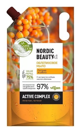ORGANIC COLLECTION облепиховое мыло питание и забота дой пак 1000мл
