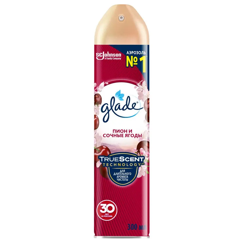 Glade освежитель воздуха аэрозоль пион и сочные ягоды 300 мл