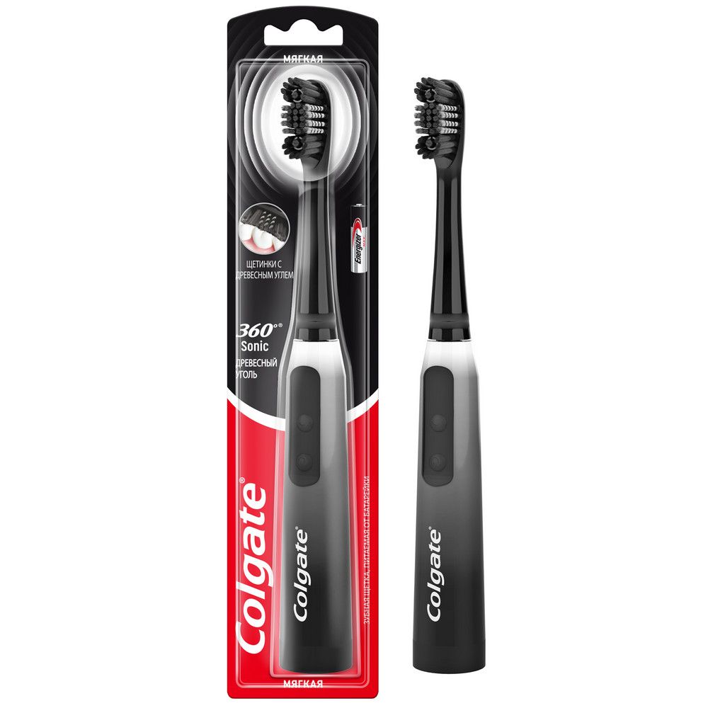Colgate электрическая зубная щетка электрическая 360 Sonic древесный уголь мягкая