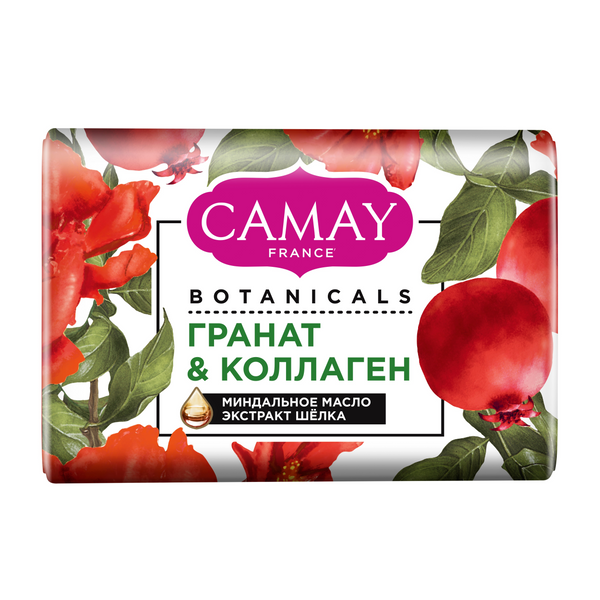 Camay Botanicals туалетное мыло цветы граната с натуральными экстрактами и маслами для всех типов кожи 85 гр