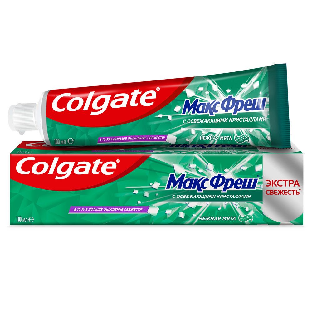 Colgate зубная паста макс фреш нежная мята с освежающими кристаллами для свежего дыхания и защиты от кариеса 100 мл
