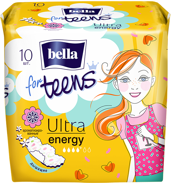 BELLA  for Teens Energy прокладки гигиенические супертонкие 10шт