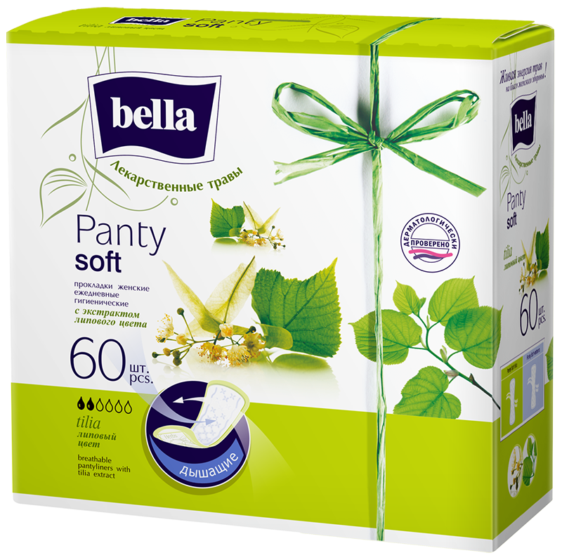 BELLA Прокладки ежедневные PANTY HERBS Tilia с экстрактом липового цвета 60 шт