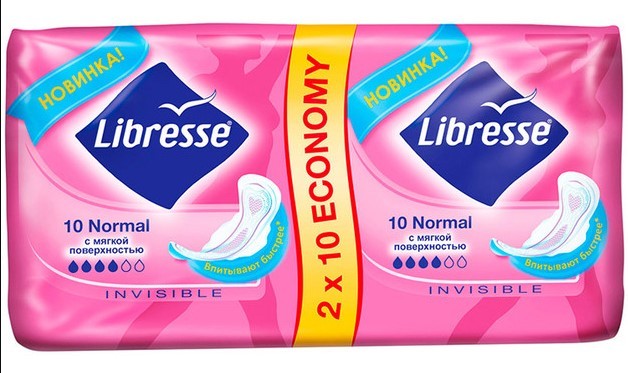 Libresse прокладки гигиенические Normal invisible 20шт