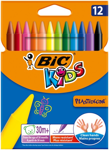 BIC Цветные мелки Plastidecor (кор. 12 цветов)