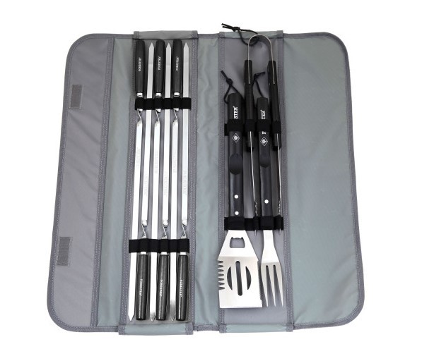 Forester Набор для гриля: вилка, лопатка, щипцы, 6 шампуров 55 см, в чехле