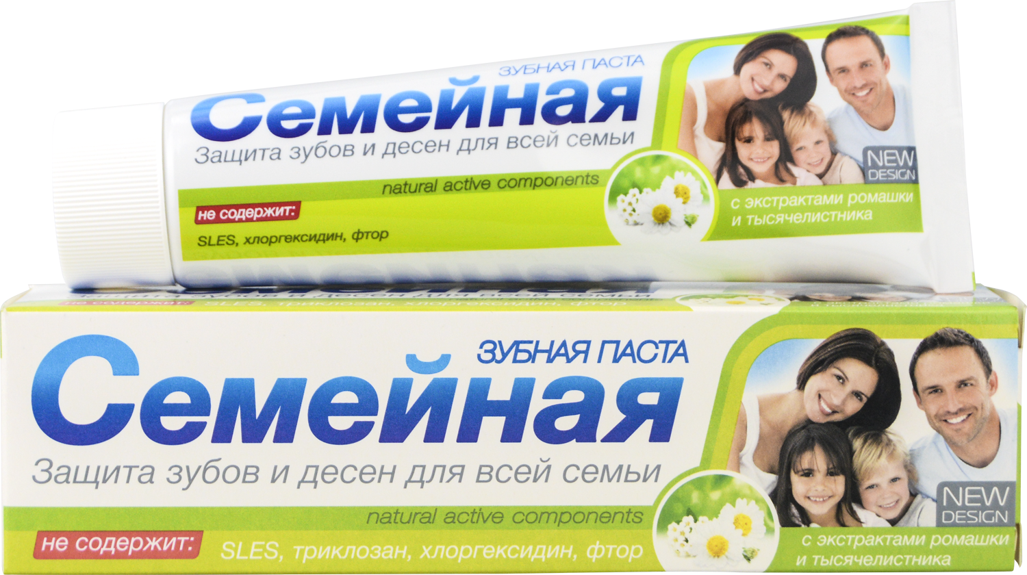 Семейная зубная паста  с экстрактами тысячелистника и ромашки 130 г