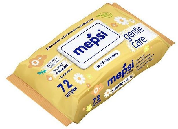 Mepsi влажные салфетки ромашка детские gentle care 72 шт