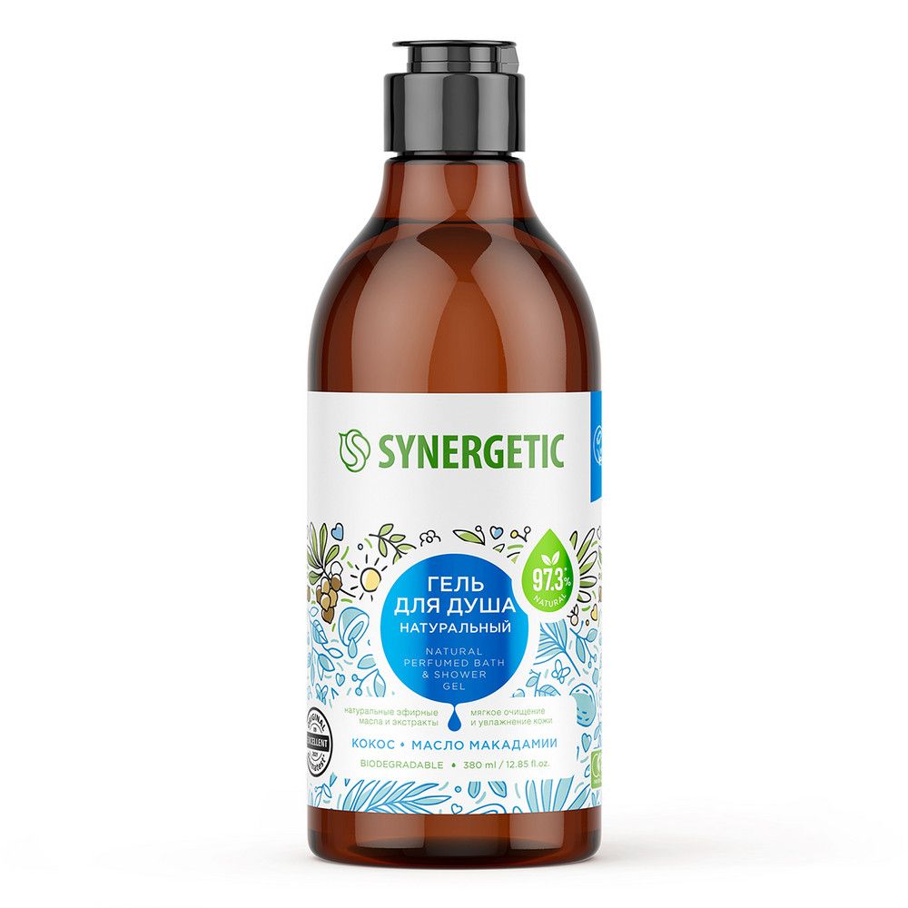 Synergetic гель для душа кокос и масло макадамии 380 мл