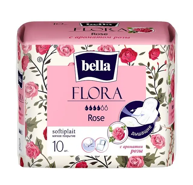 BELLA Прокладки, 10 шт.уп. (с ароматом розы)
