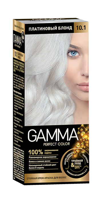 Gamma Perfect Hair стойкая крем краска тон10.1 платиновый блонд