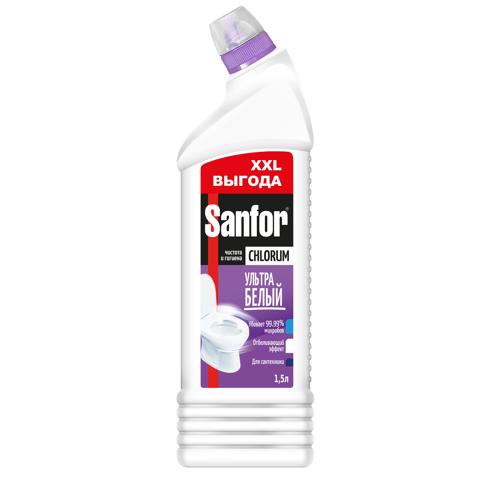 Sanfor для сантехники чистота и гигиена ультра белый 1500 мл