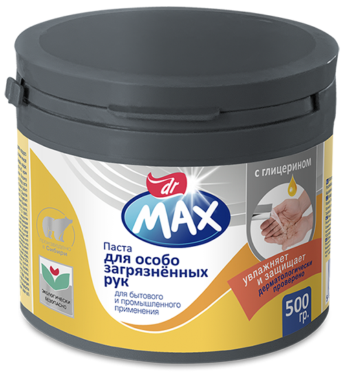 Паста с глицерином для особо загрязненных рук Dr MAX 500г