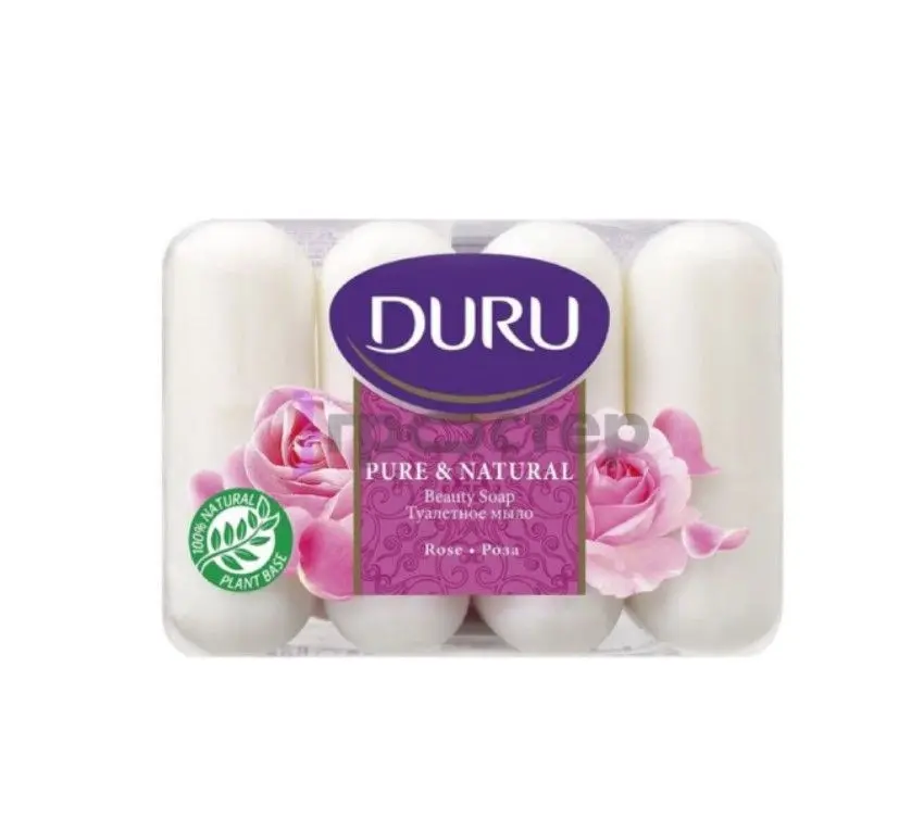 Duru pure natural туалетное мыло роза 4*85 г