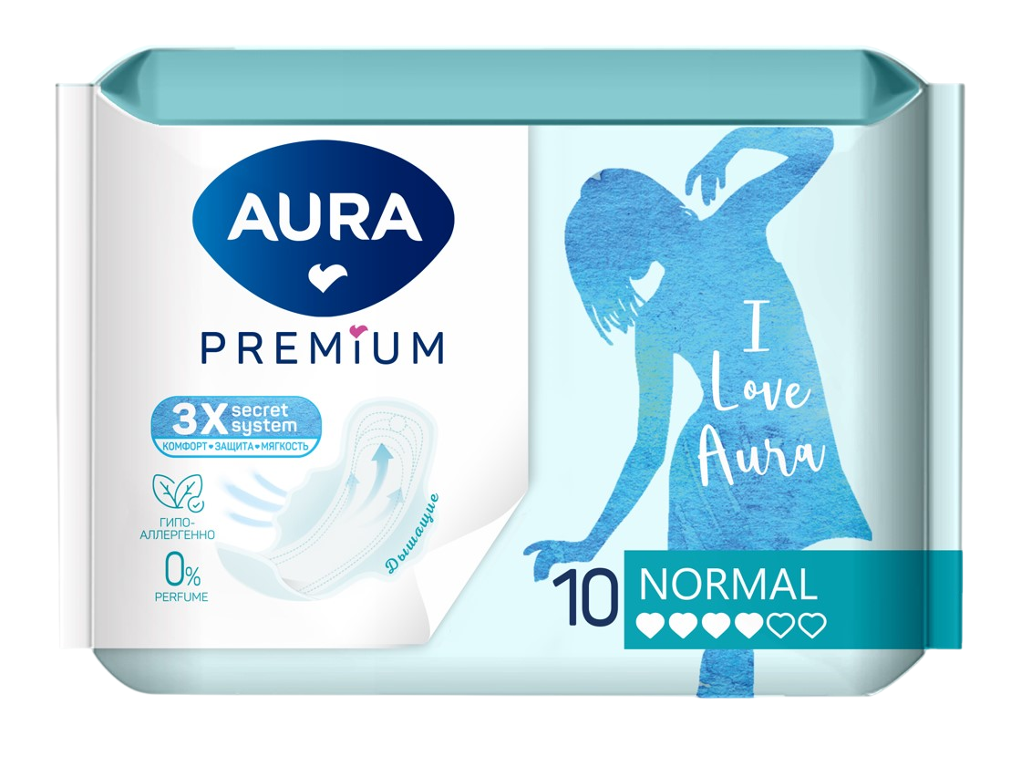 Aura premium прокладки женские гигиенические normal 10 шт