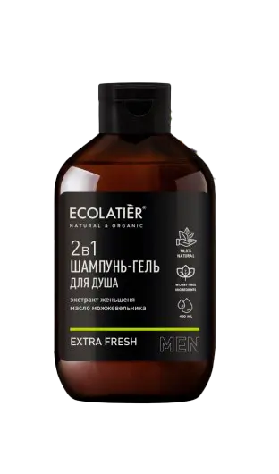 Ecolatier Мужской шампунь и гель для душа 2 в 1 Fresh, 400 мл