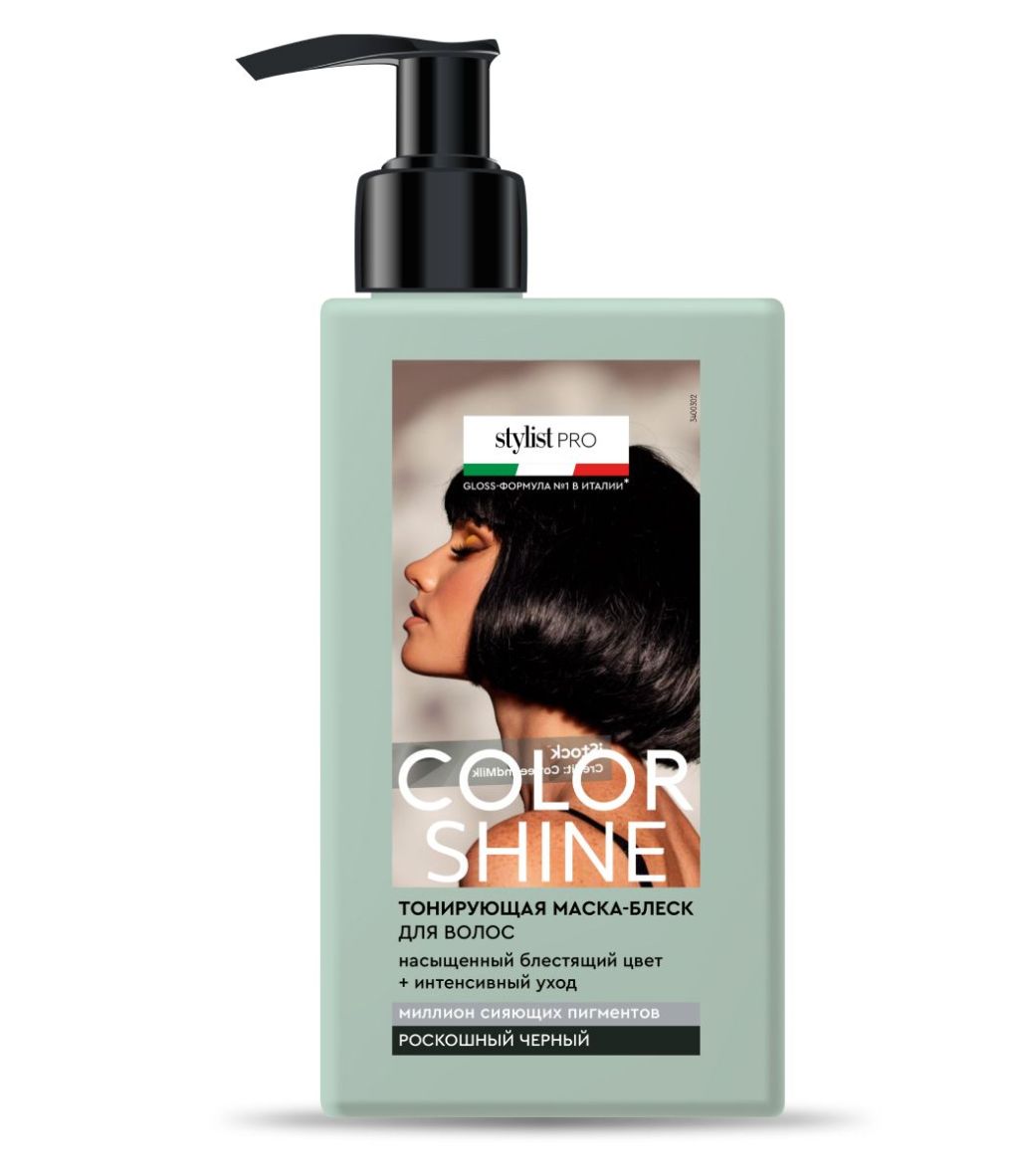 Color Shine Stylist Pro тонирующая маска блеск для волос тон роскошный черный