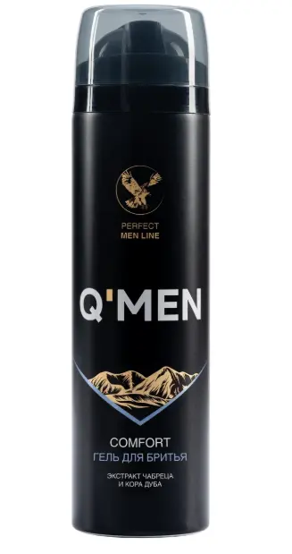 Q'men гель для бритья comfort с экстрактом абреца и корой дуба, 200 мл