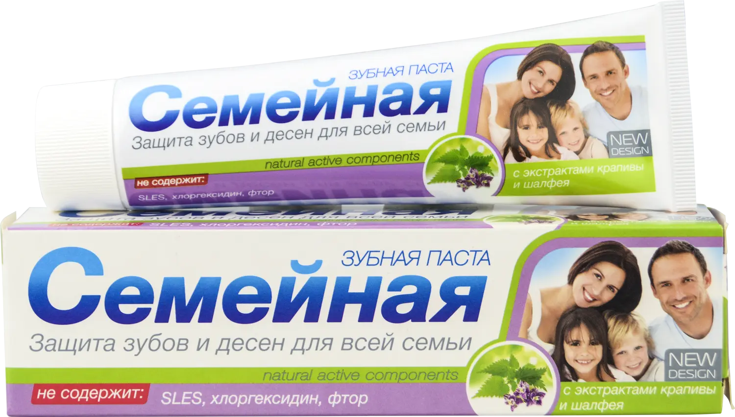 Семейная зубная паста с экстрактами крапивы и шалфея 130 г