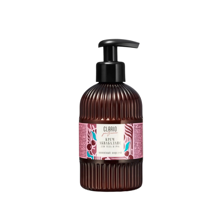 Clario парфюмированный крем аквабаланс для тела и рук вишнёвый поцелуй 270 мл