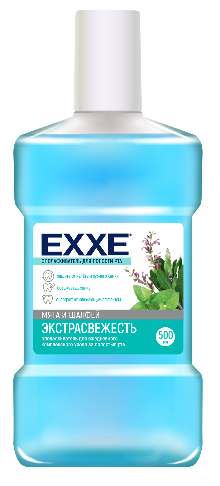 Exxeополаскивательдля полостиртаэкстра свежестьголубой500мл