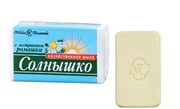 Невская Косметика солнышко хозяйственное мыло с экстрактом ромашки 140 г