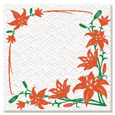 Семья и Комфорт салфетки лилия 100 24х24см 48 шт в кор