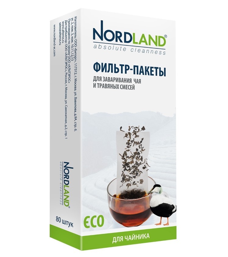 Nordland фильтр-пакеты для заваривания чая 80шт в упаковке (чайник)