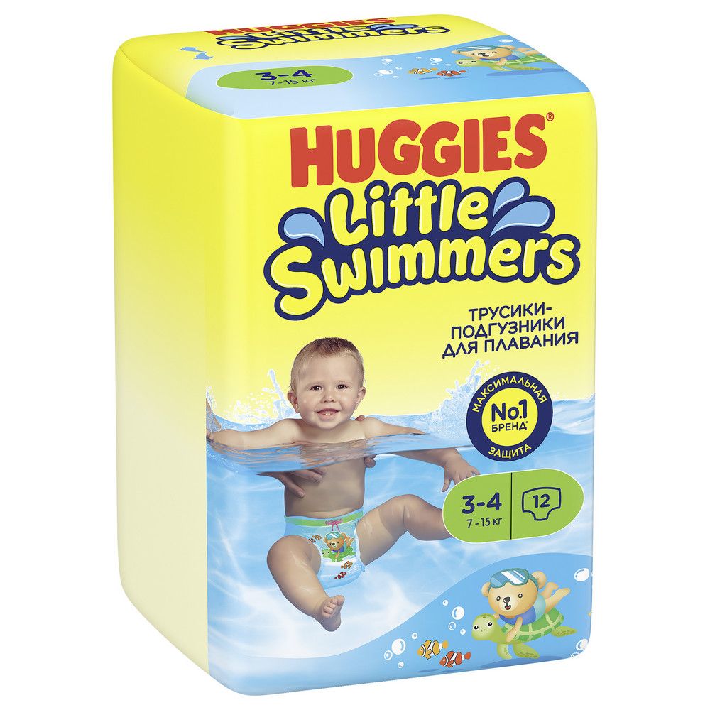 Huggies Little Swimmers подгузники для плавания 7-15 кг 3-4 размер 12 шт