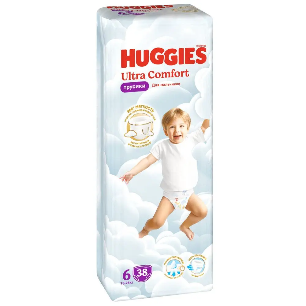 Huggies ultra comfort 6 15-25 кг трусики подгузники 38 шт для мальчиков