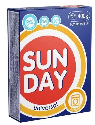 Sunday стиральный порошок автомат универсальный 400гр