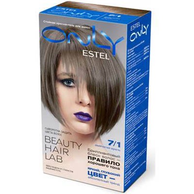 Estel only стойкая краска гель д/волос 7/1 русый пепельный