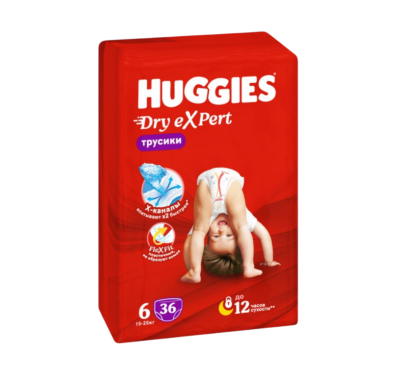 Huggies dry expert 6 xxl 15-25 кг трусики подгузники 36 шт