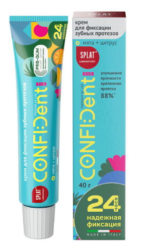 SPLAT CONFIDENT FIX крем для протезов мята и цитрус 40 г