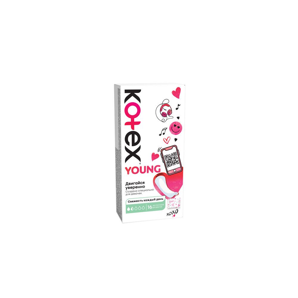 Kotex прокладки гигиенические янг для девочек ультратонкие 16 шт
