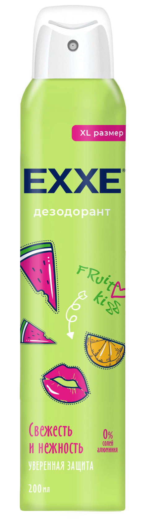 Exxe женский дезодорант свежесть и нежность fruit kiss 200 мл xl размер