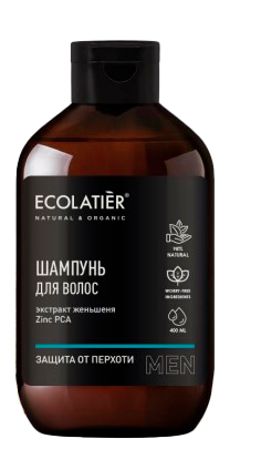 Ecolatier Мужской шампунь Защита от перхоти, 400 мл