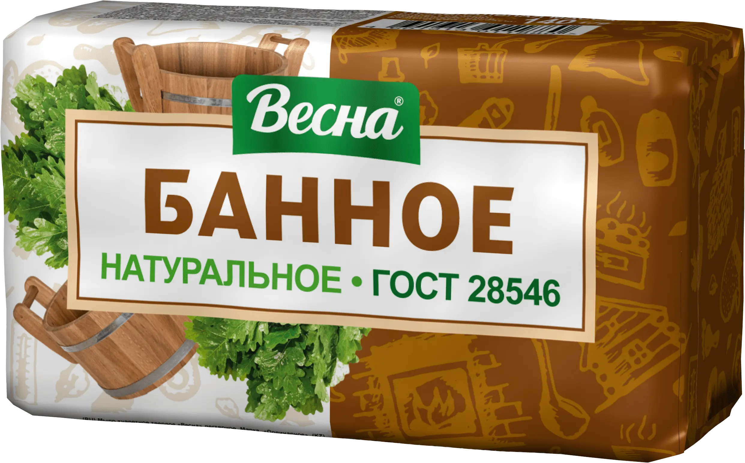 ВЕСНА народное туалетное мыло банное в пленке 140г