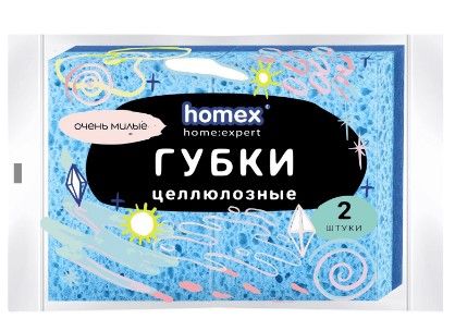 Homex губки целлюлозные 2 шт очень милые