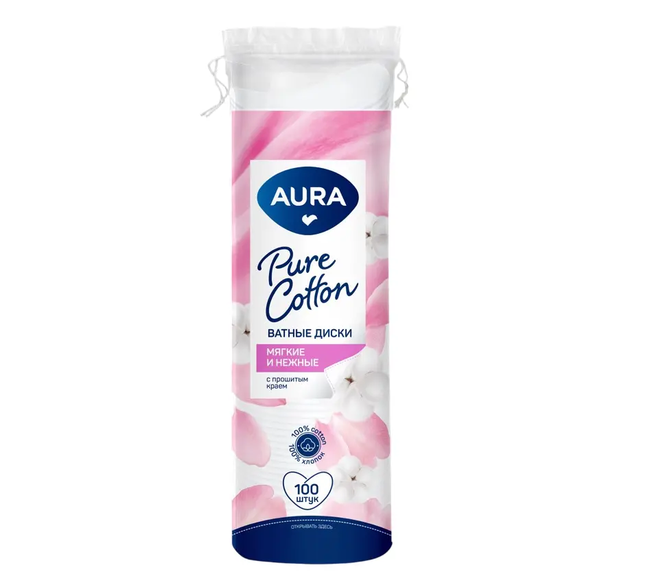 Aura ватные диски 100 шт