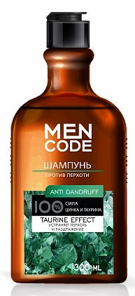 MEN CODE шампунь anti dandruff против перхоти флакон флиптоп 300мл