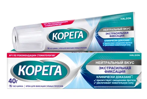 Корега 'Нейтральный вкус', крем для фиксации, 40 мл