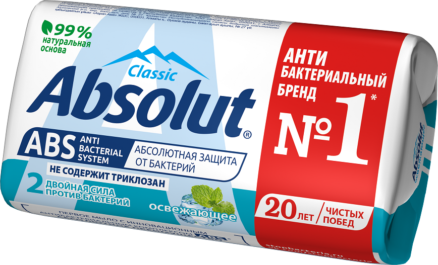 ABSOLUT ABS туалетное мыло освежающее 90 г