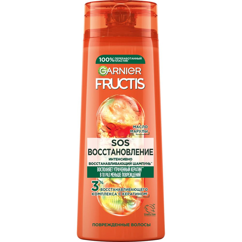 Fructis укрепляющий шампунь для волос sos восстановление для поврежденных волос 250 мл