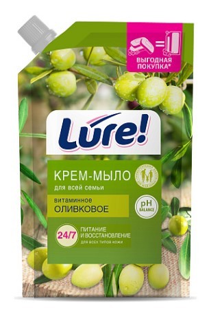 LURE жидкое мыло для всей семьи витаминное оливковое дой пак 500мл