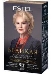 ESTEL ВЕЛИКАЯ стойкая крем краска для седых волос 9/31 блондин золотисто пепельный