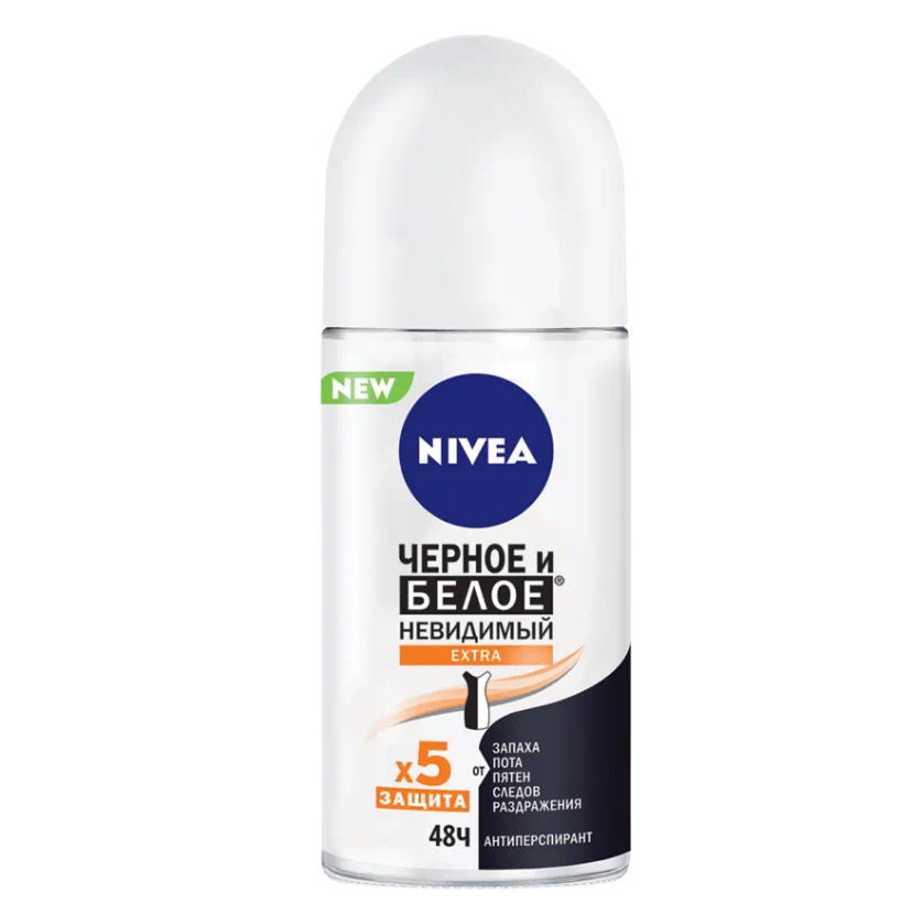 Nivea део-шарик женский extra невидимая защита для черного и белого  50 мл