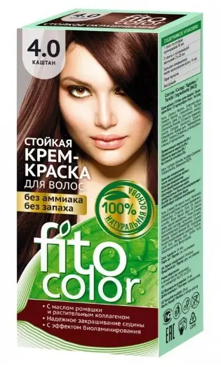 Фитокосметик краска для волос тон 4.0 Каштан