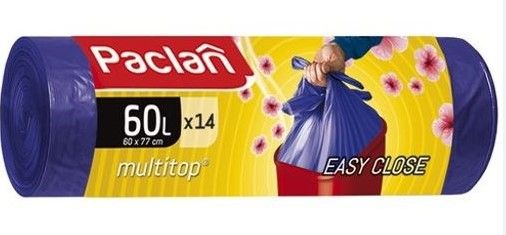 Paclan мешки для мусора multi top aroma 60л 14шт пнд фиолетовый